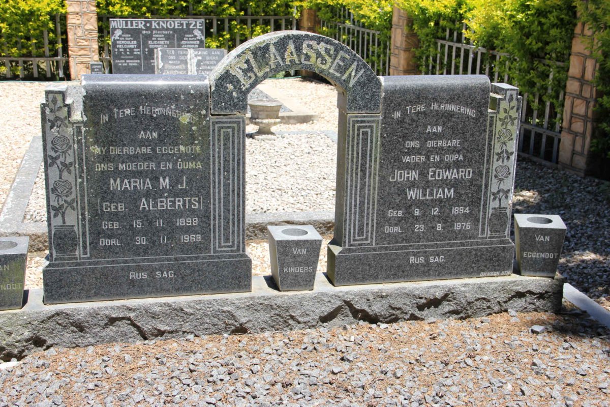 CLAASSEN John Edward William 1894-1976 &amp; Maria M.J. ALBERTS 1898-1968