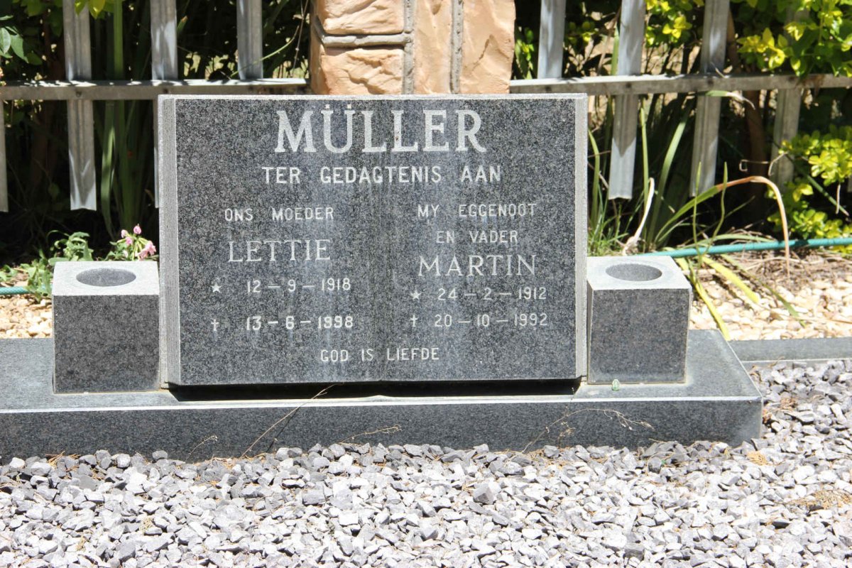 MÜLLER Martin 1912-1992 &amp; Lettie 1918-1998