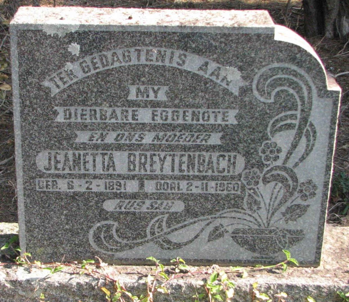 BREYTENBACH Jeanetta 1891-1960