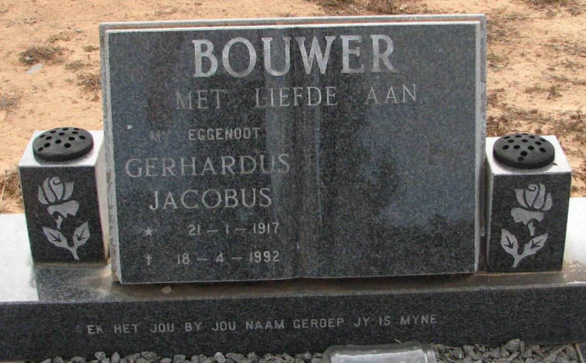 BOUWER Gerhardus Jacobus 1917-1992