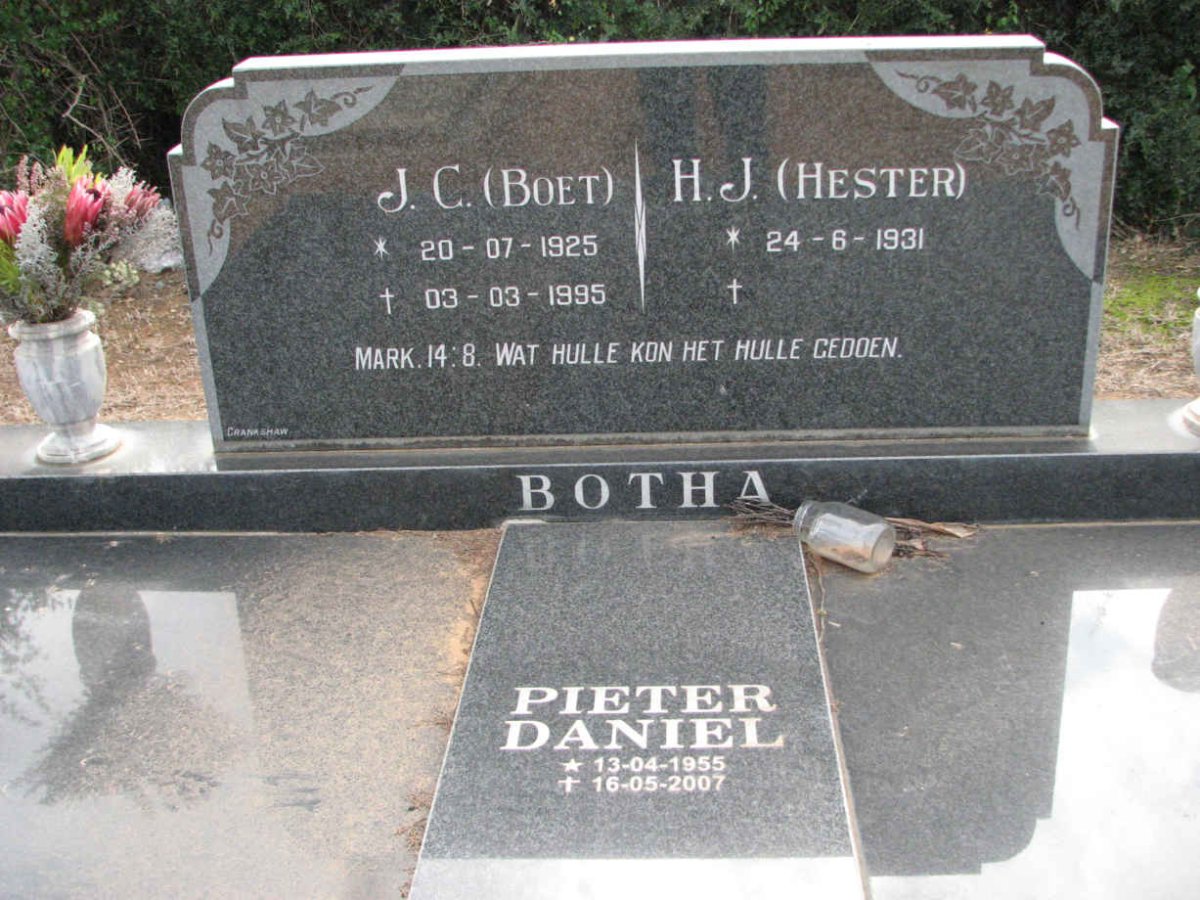 BOTHA J.C. 1925-1995 &amp; H.J. 1931- :: BOTHA Pieter Daniel 1955-2007