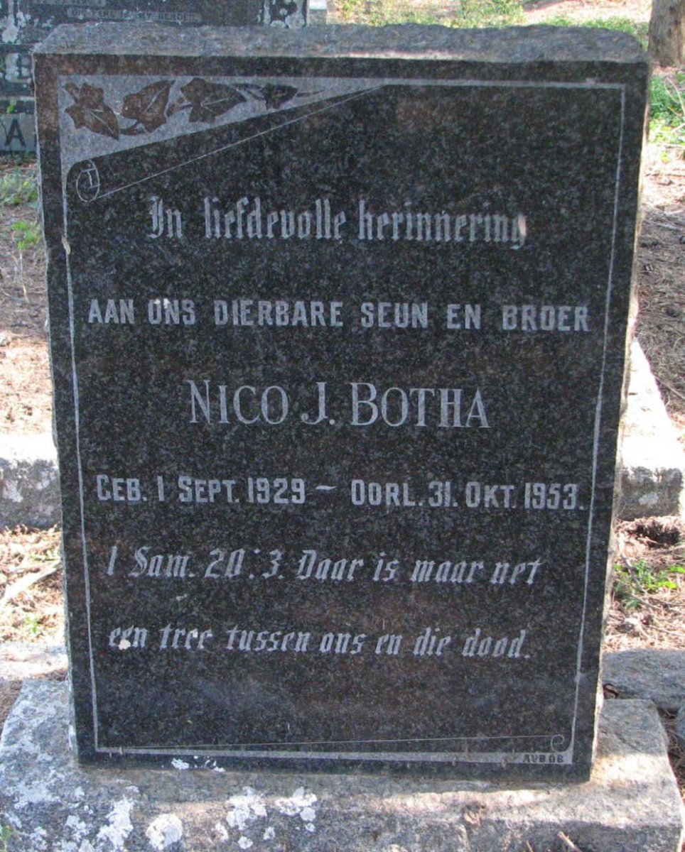 BOTHA Nico J. 1929-1953