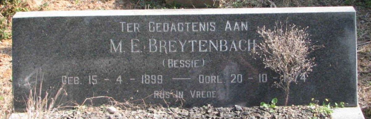 BREYTENBACH M.E. 1899-1974