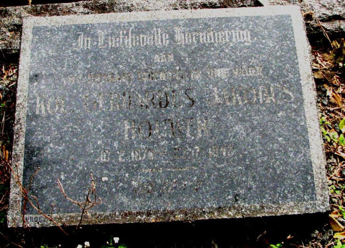 BOUWER Gerhardus Jacobus 1876-1949