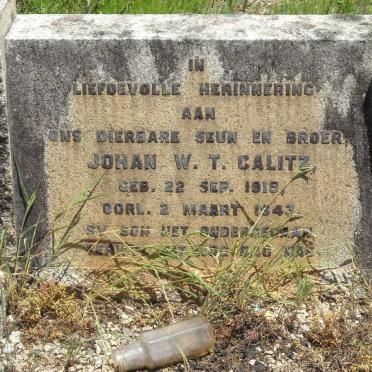 CALITZ Johan W.T. 1919-1943