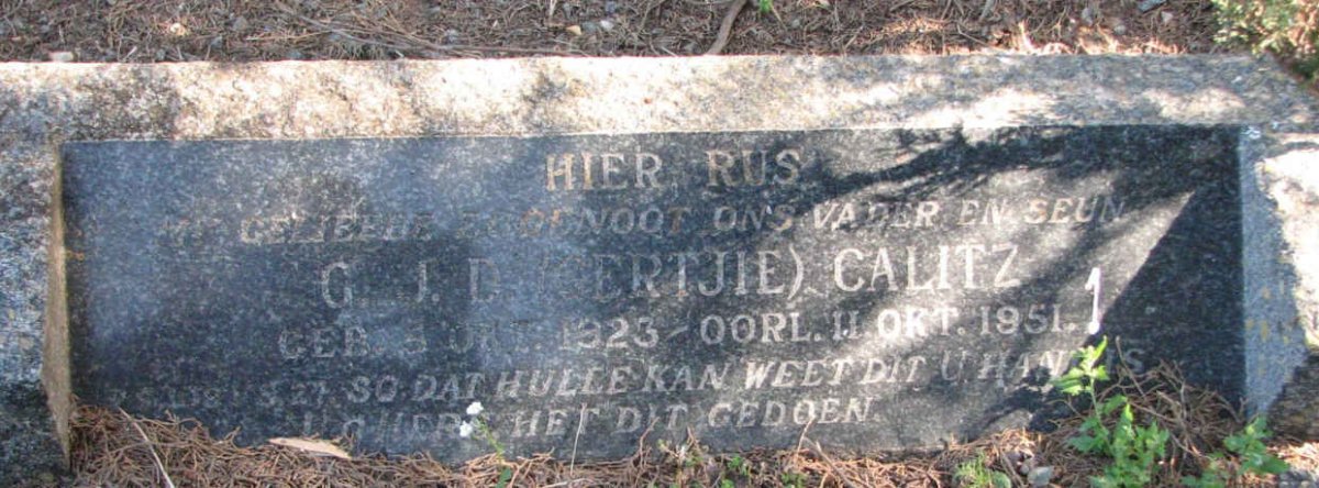 CALITZ G.J.D. 1923-1951