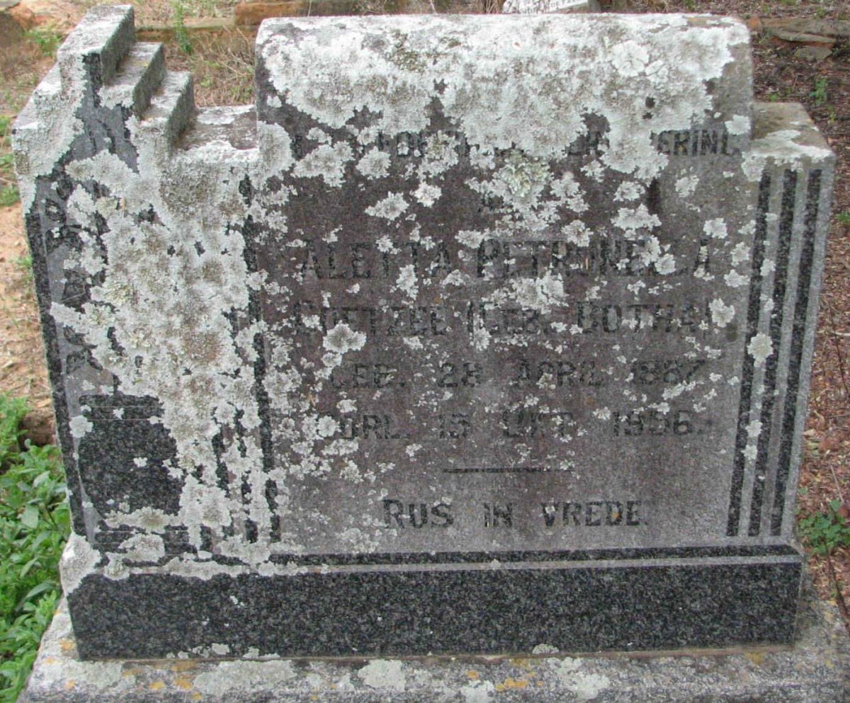 COETZEE Aletta Petronella nee BOTHA 1887-19?