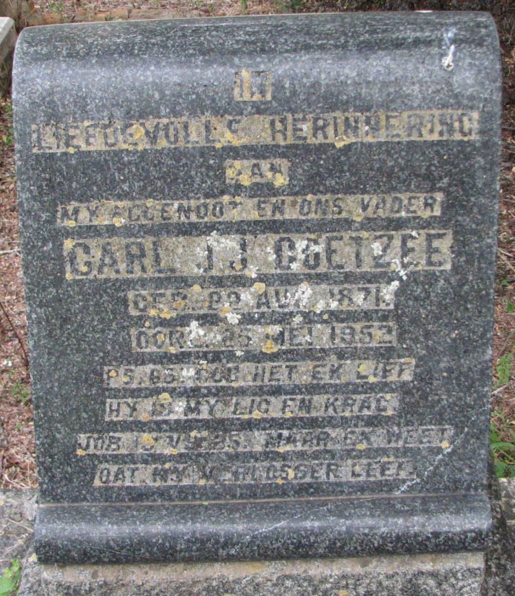 COETZEE Carl J.J. 1871-1952