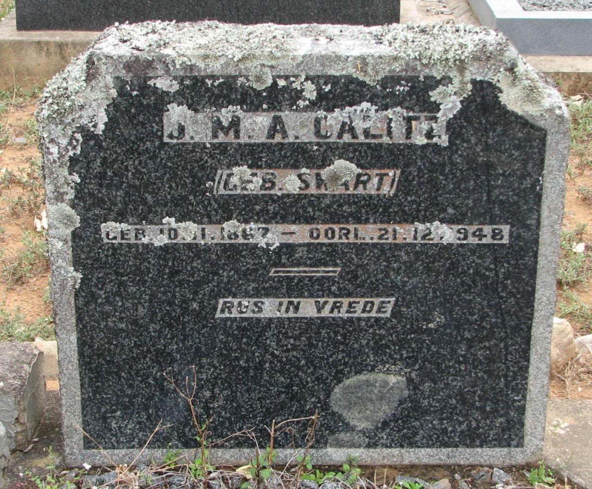 CALITZ J.M.A. nee SWART  1867-1948