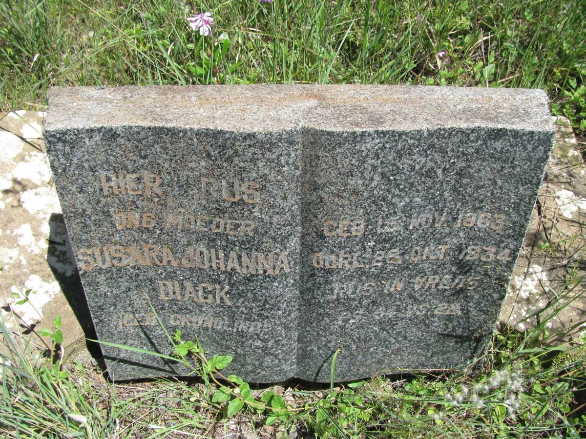 DIACK Susara Johanna nee GRUNDLING 1863-1934