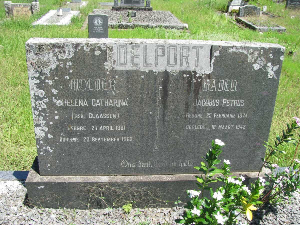 DELPORT Jacobus Petrus 1874-1942 &amp; Helena Catharina CLAASSEN 1881-1962