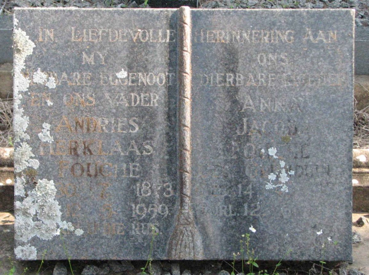 FOUCHE Andries Herklaas 1873-1959 &amp; Anna Jacoba ?-?