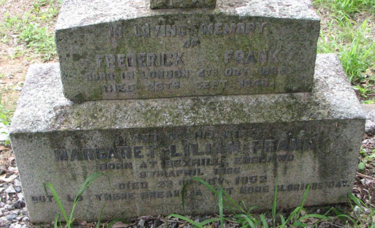 FRANK Frederick 1865-1945 &amp; Margaret Lilian 1866-1952