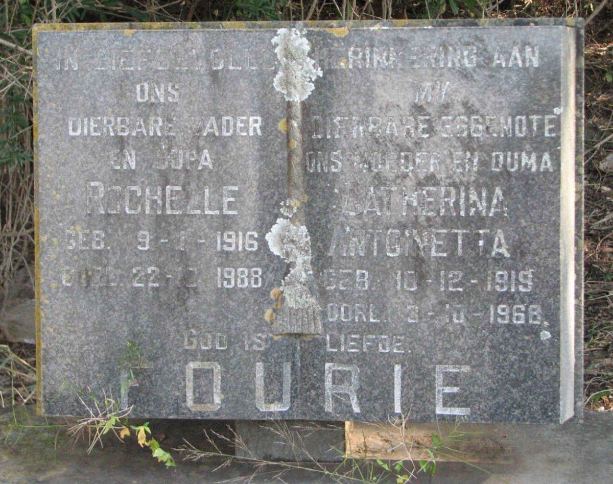 FOURIE Rochelle 1916-1988 &amp; Catherina Antoinetta 1919-1966