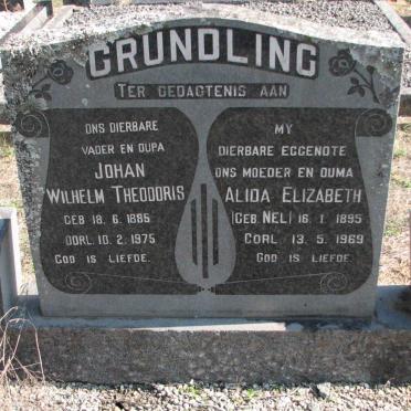 GRUNDLING Johan Wilhelm Theodoris 1885-1975 &amp; Alida Elizabeth NEL 1895-1969