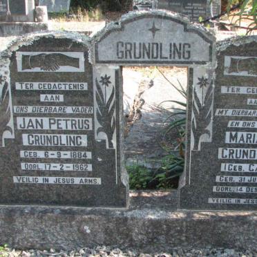 GRUNDLING Jan Petrus 1884-1962 &amp; Maria C. CALITZ 1888-1960
