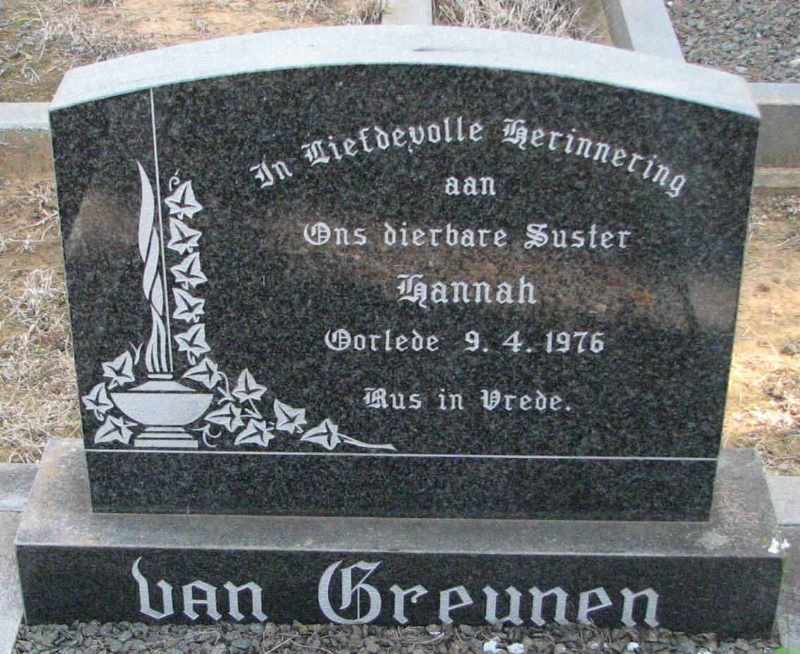 GREUNEN Hannah, van -1976