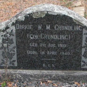 GRUNDLING Dirkie W.M. nee GRUNDLING 1910-1940