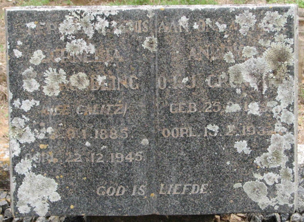 GRUNDLING Andries O.I.J. 1881-1932 :: Cornelia nee CALITZ 1885-1945