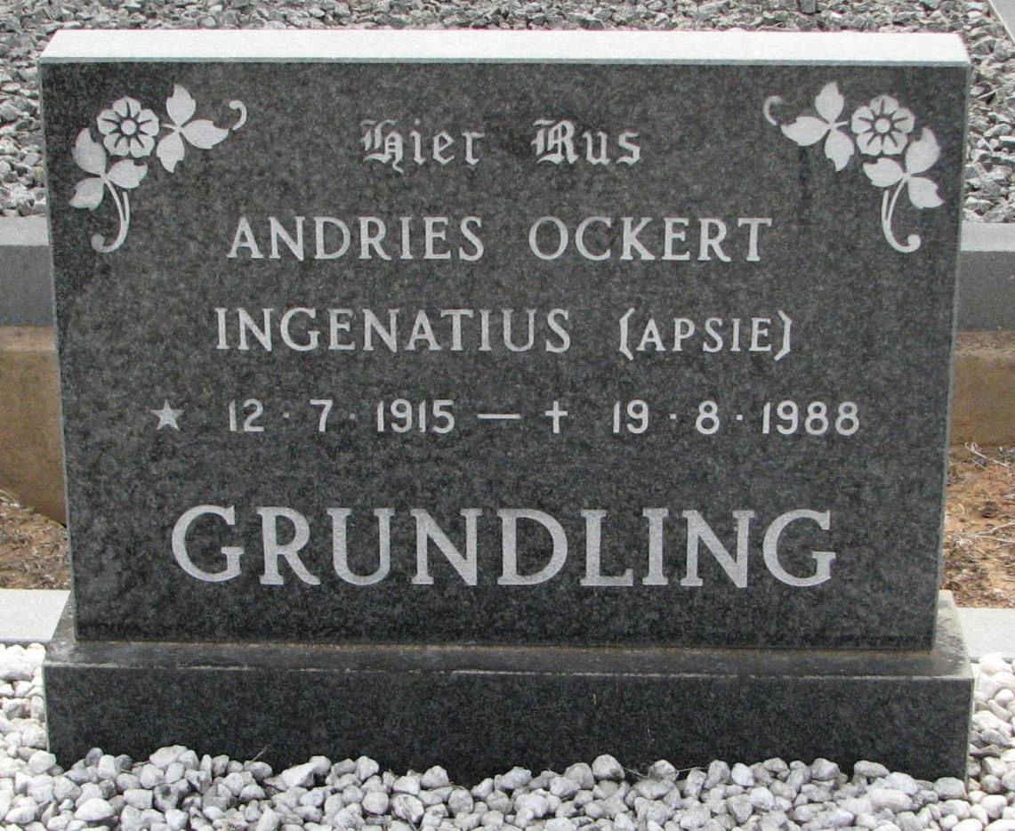 GRUNDLING Andries Ockert Ingenatius 1915-1988