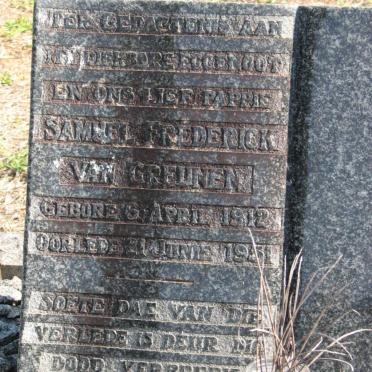 GREUNEN Samuel ,van 1912-1951