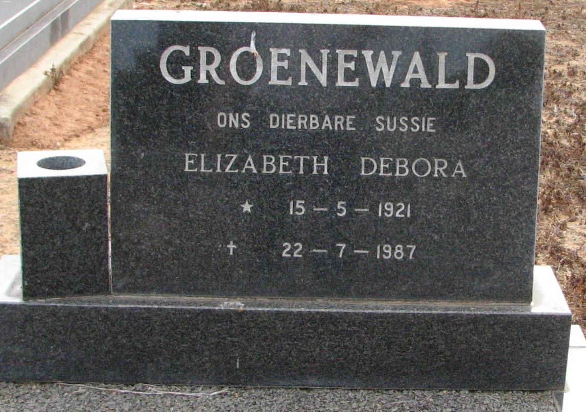GROENEWALD Elizabeth Debora 1921-1987