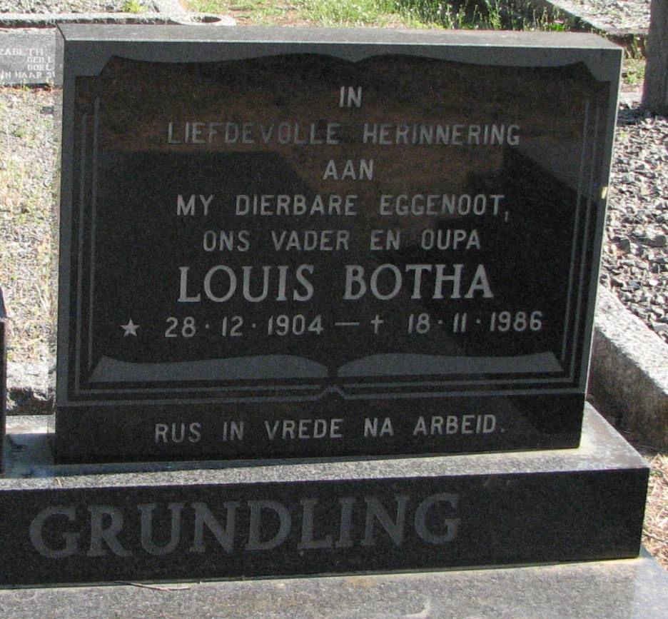 GRUNDLING Louis Botha 1904-1986