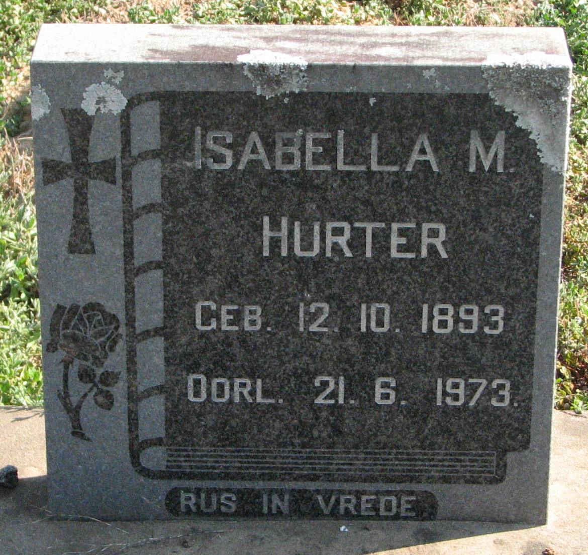 HURTER Isabella M. 1893-1973