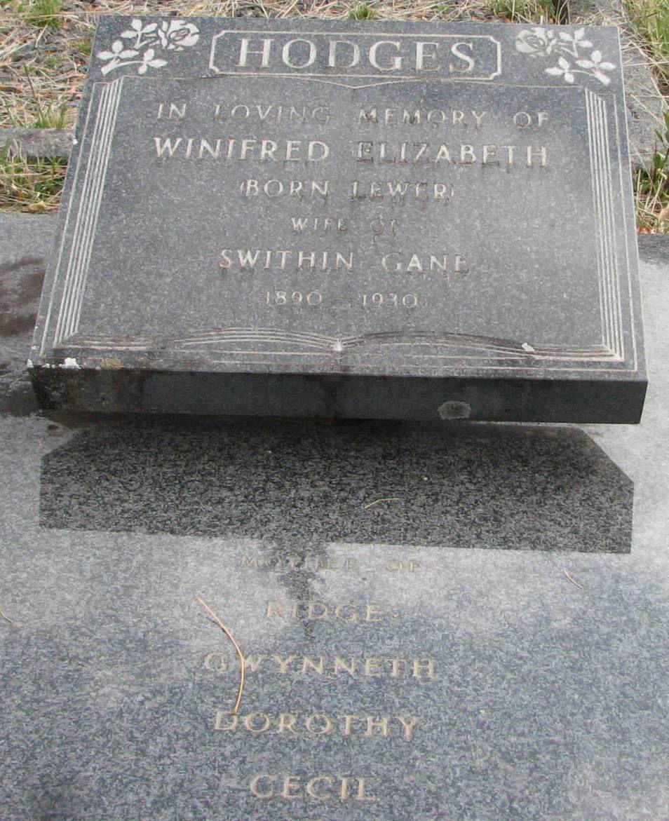 HODGES Winifred Elizabeth nee LEWER 1890-1930