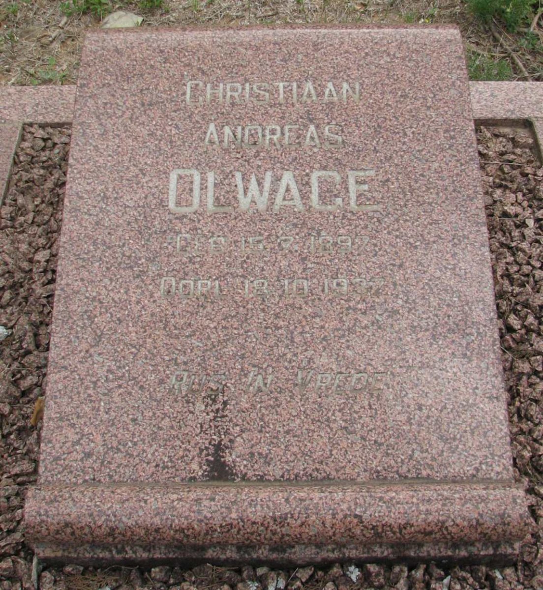 OLWAGE Christiaan Andreas 1897-1937