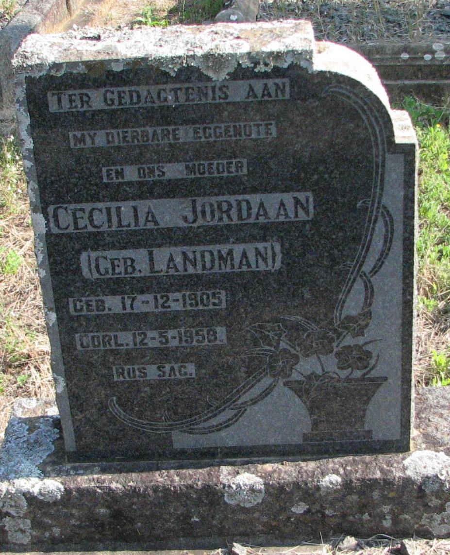 JORDAAN Cecilia nee LANDMAN 1905-1958
