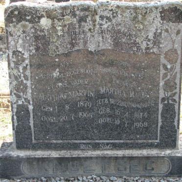 KNOETSEC Mathew Martin 1879-1965 &amp; Martha Maria BEZUIDENHOUDT 1874-1968