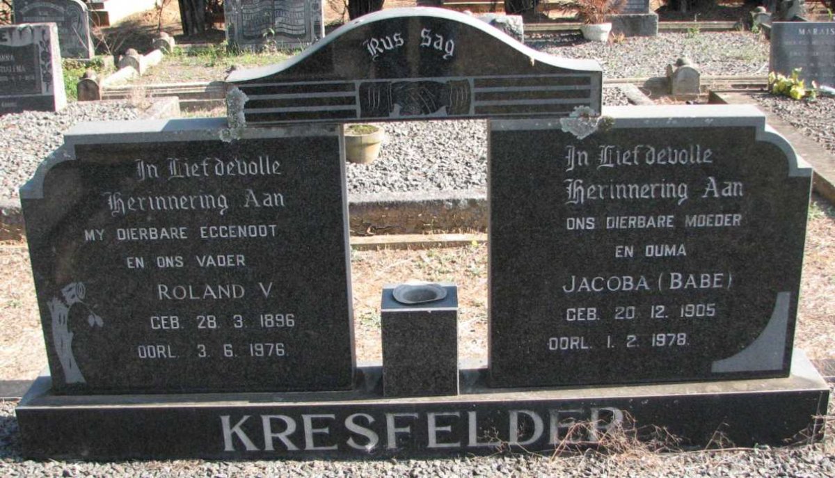 KRESFELDER Roland V.1896-1976 &amp; Jacoba 1905-1978