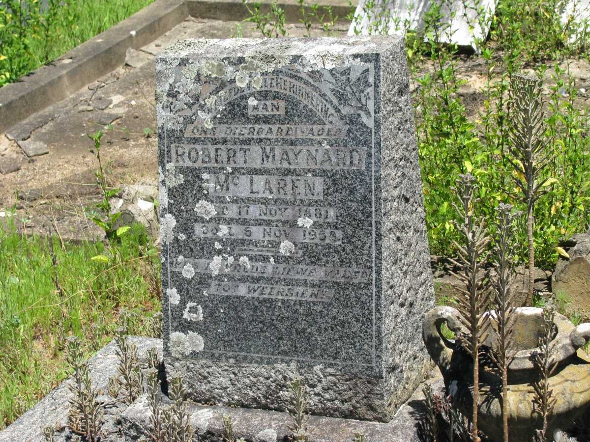 Mc LAREN Robert Maynard 1881-1958 &amp; Hester J.M. GRUNDLING 1887-1943