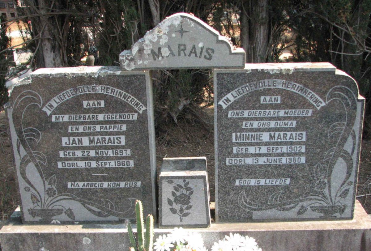 MARAIS Jan 1897-1960 &amp; Minnie 1902-1980
