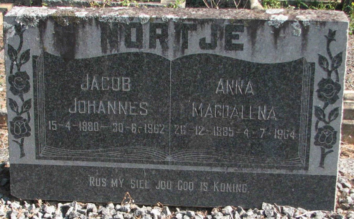 NORTJE Jacob Johannes 1880-1962 &amp; Anna Magdalena 1885-1964