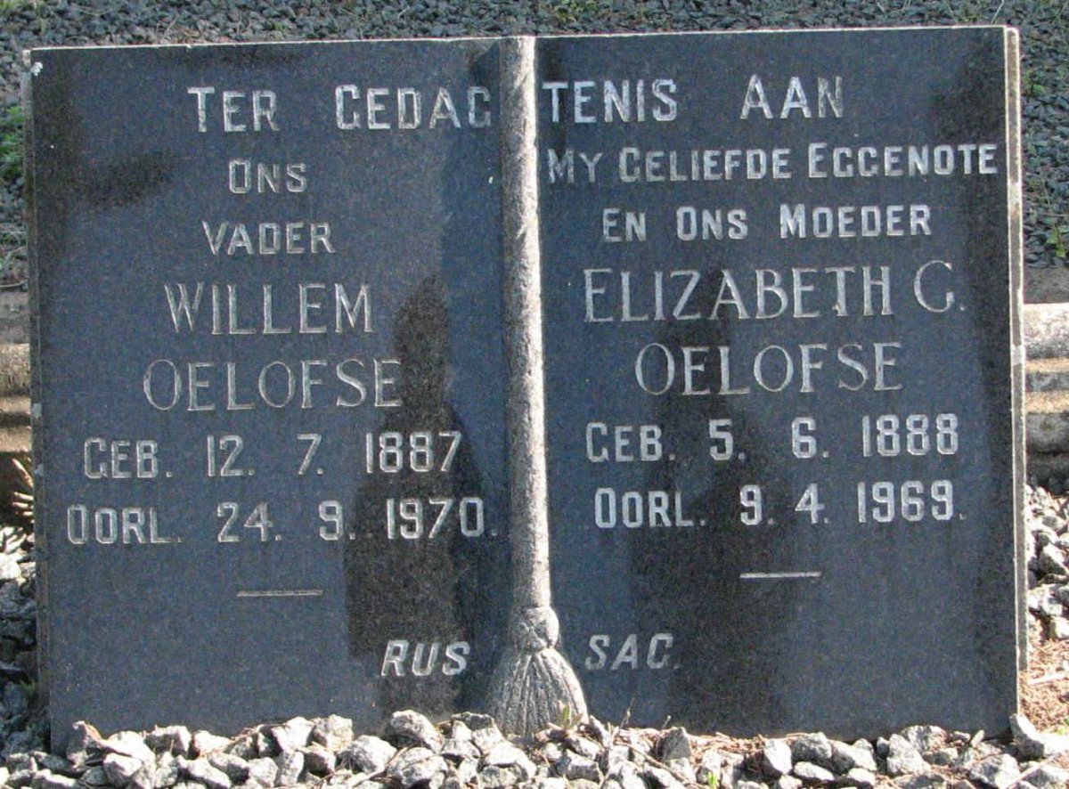 OELOFSE Willlem 1887-1970 &amp; Elizabeth C. 1888-1969