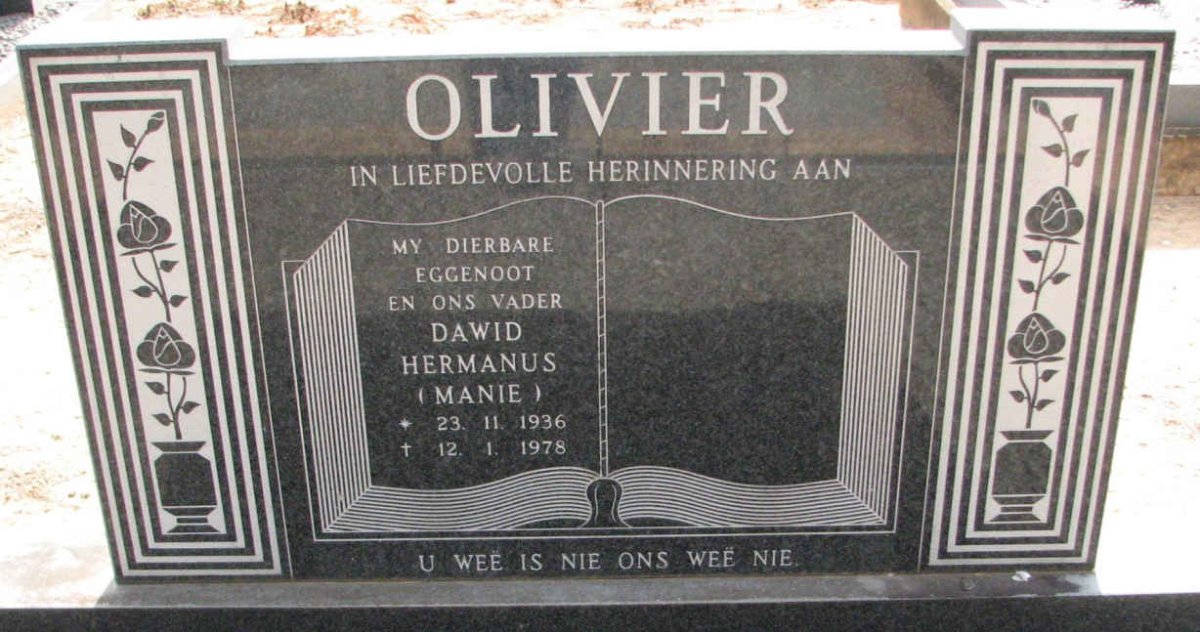 OLIVIER Dawid Hermanus 1936-1978
