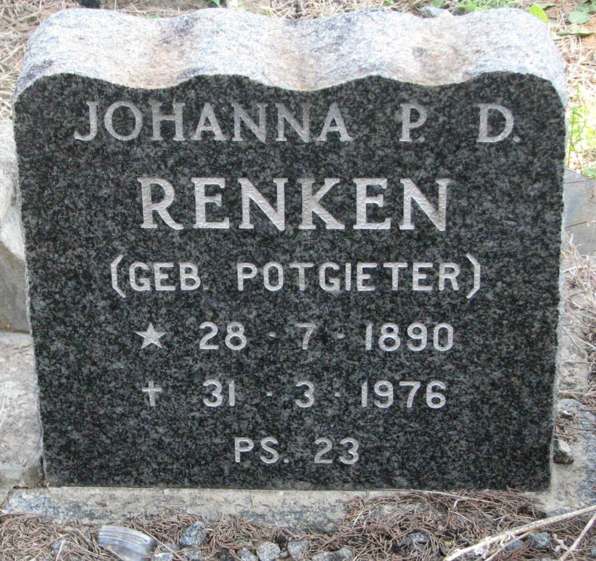 RENKEN Johanna P.D. nee POTGIETER 1890-1976