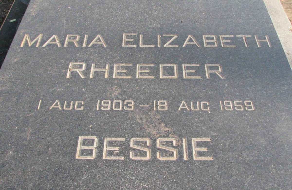 RHEEDER Maria Elizabeth 1903-1959