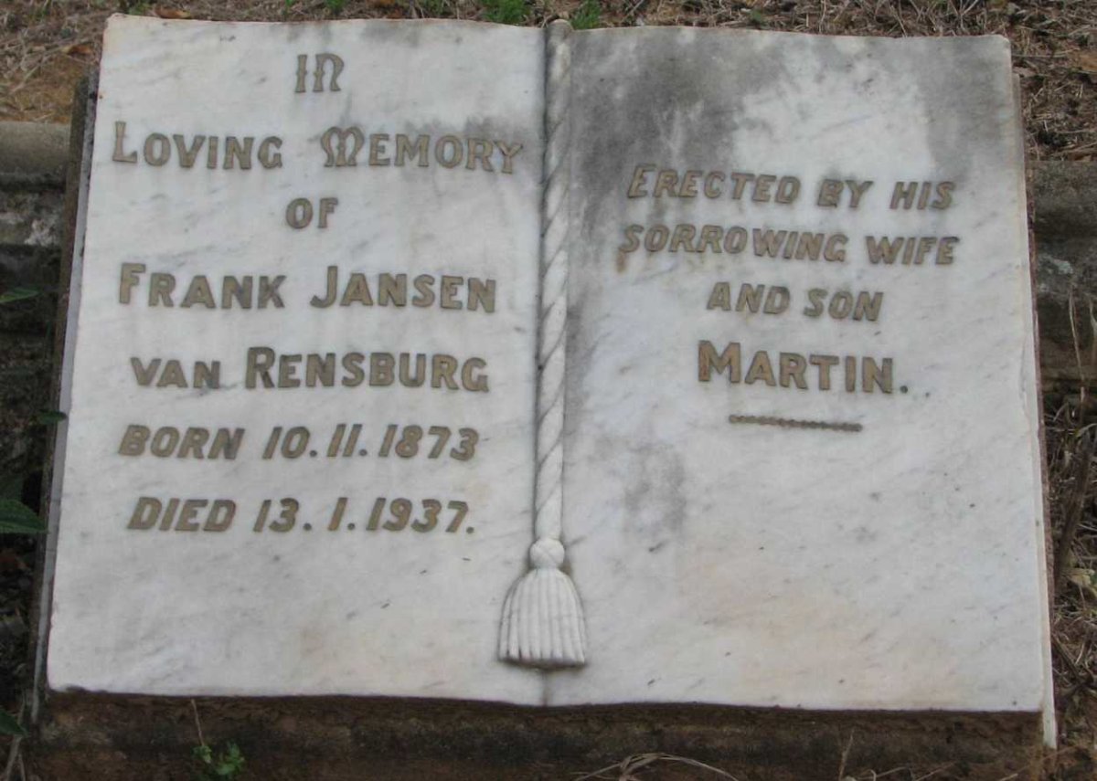 RENSBURG Frank, Jansen van 1873-1937