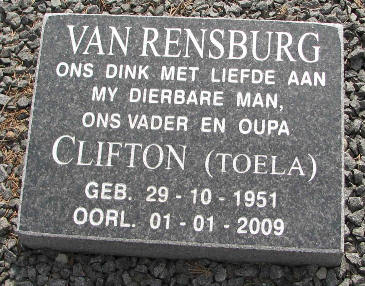 RENSBURG Clifton, van 1951-2009