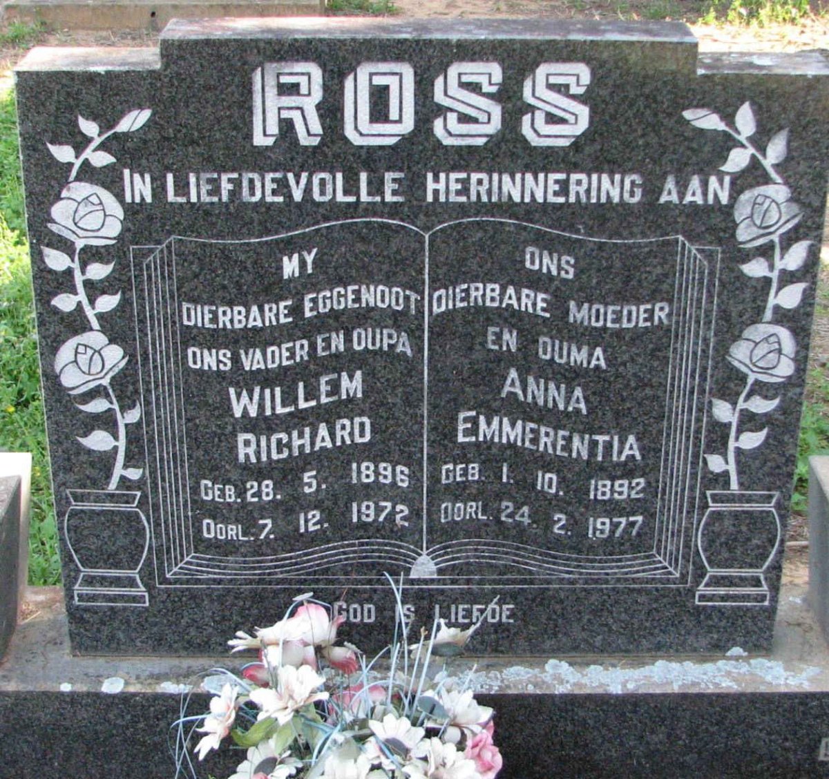 ROSS Willem Richard 1896-1972 &amp; Anna Emmerentia 1892-1977