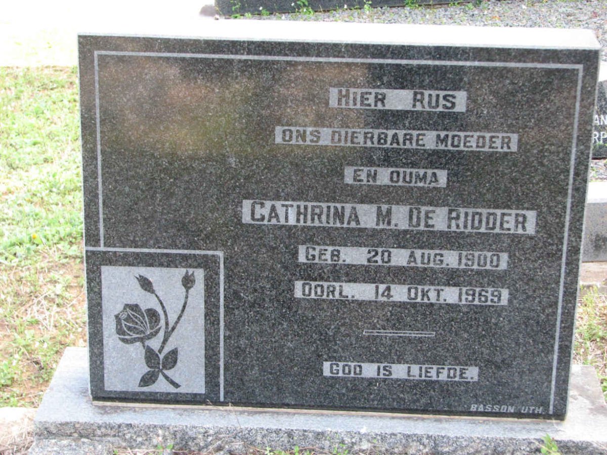 RIDDER Cathrina M., de 1900-1969