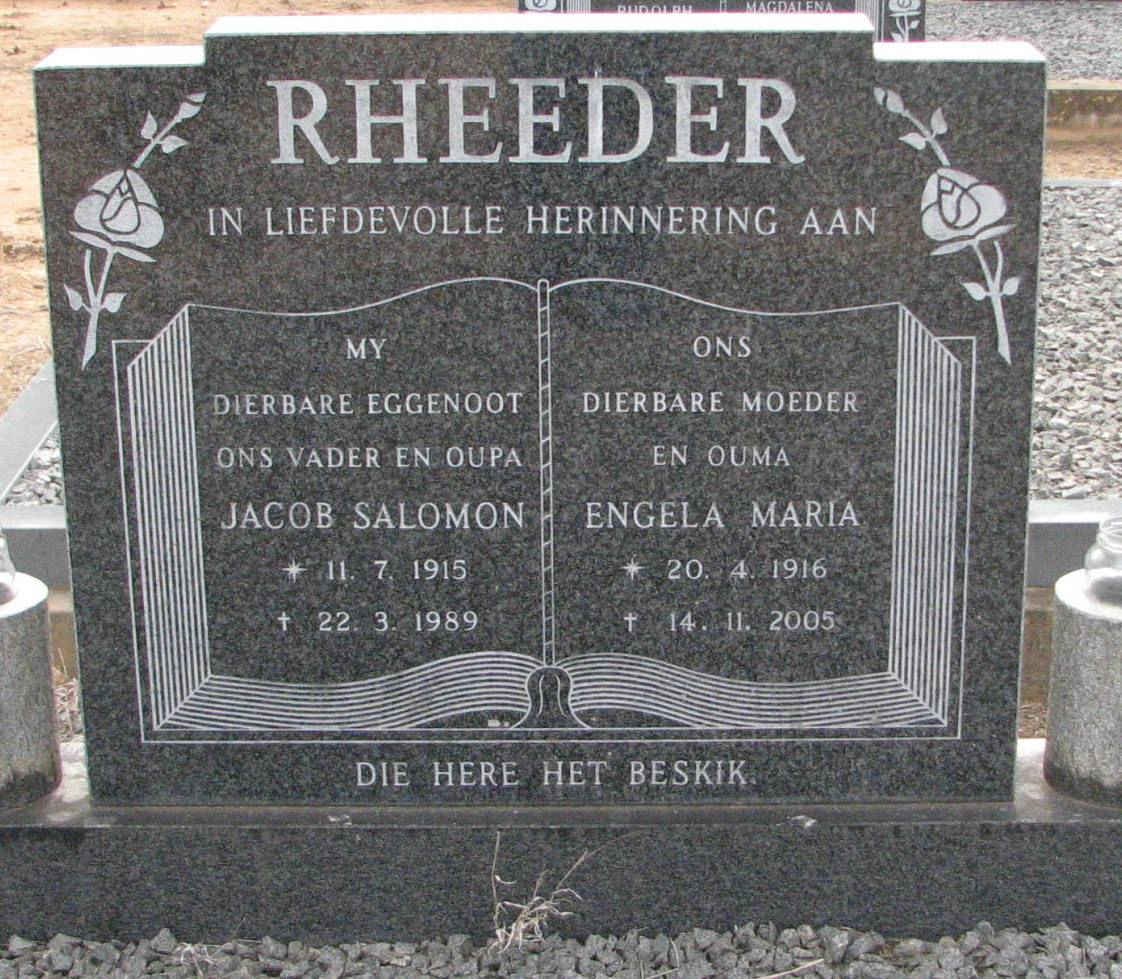 RHEEDER Jacob Salomon 1915-1989 &amp; Engela Maria 1916-2005