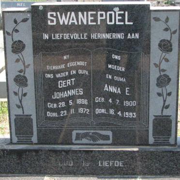 SWANEPOEL Gert Johannes 1896-1972 &amp; Anna E. 1900-1993