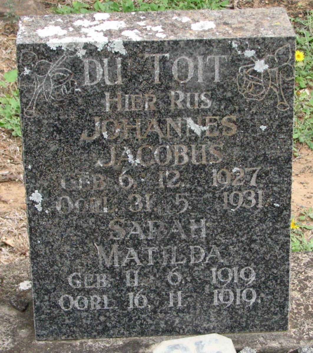 TOIT Johannes Jacobus, du 1927-1931
