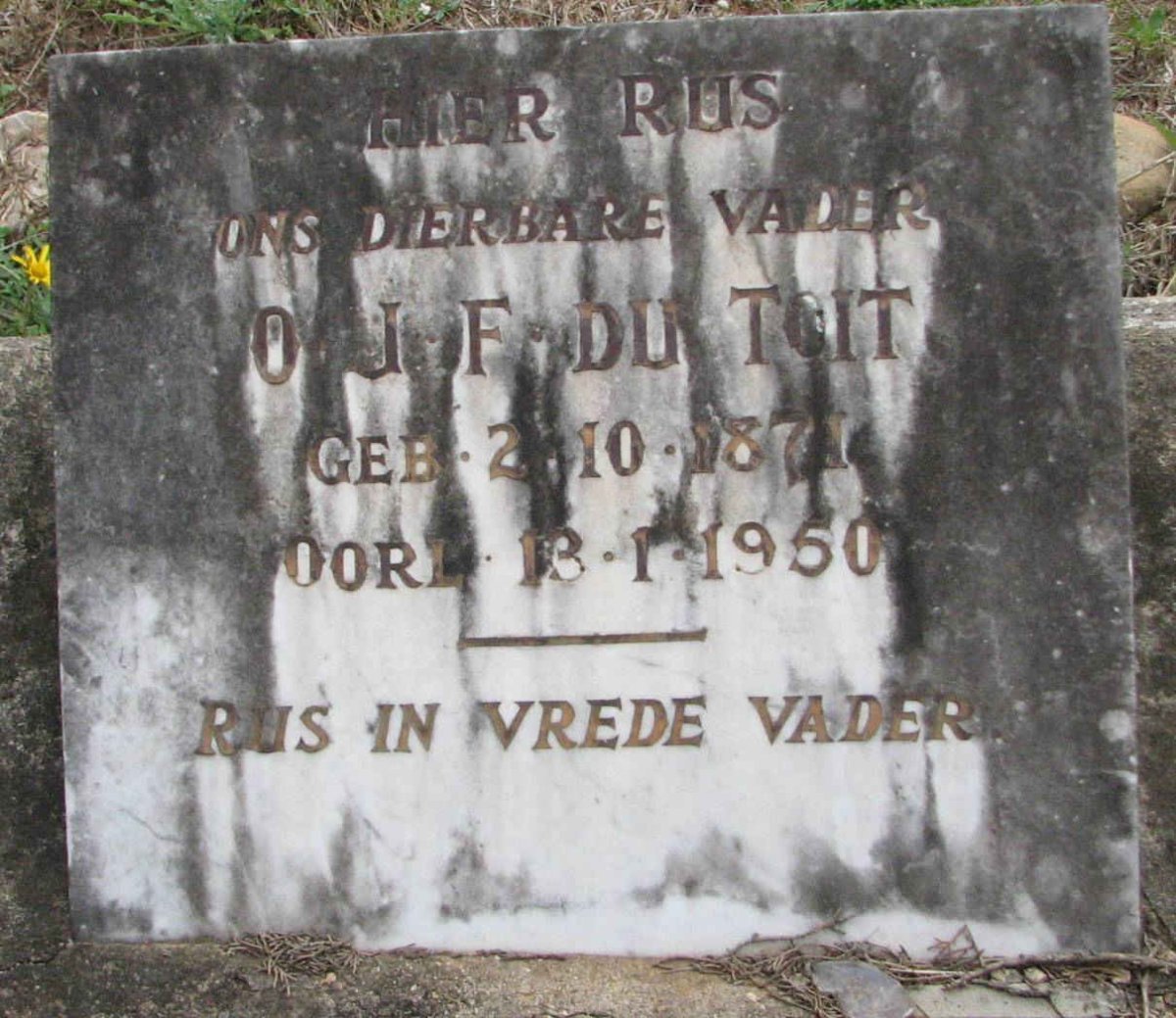 TOIT O.J.F., du 1871-1950