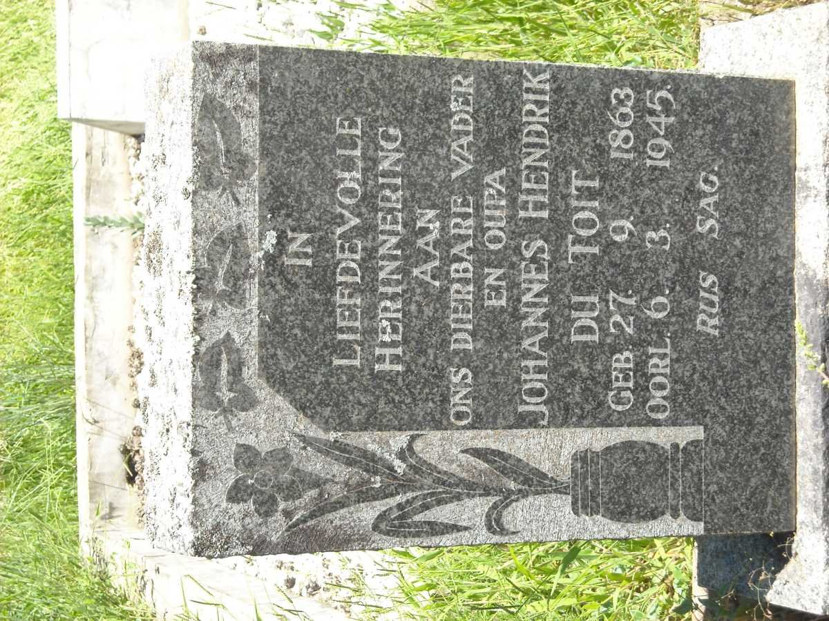 TOIT Johannes Hendrik, du 1863-1945