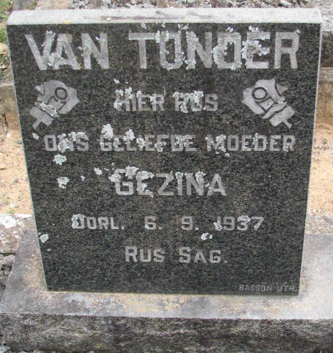 TONDER Gezina, van -1937